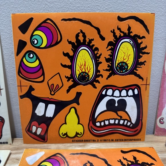 Vintage Halloween Pumpkin Face Stickers & The Egg Folks Stickers 1980s - Picture 4 of 13